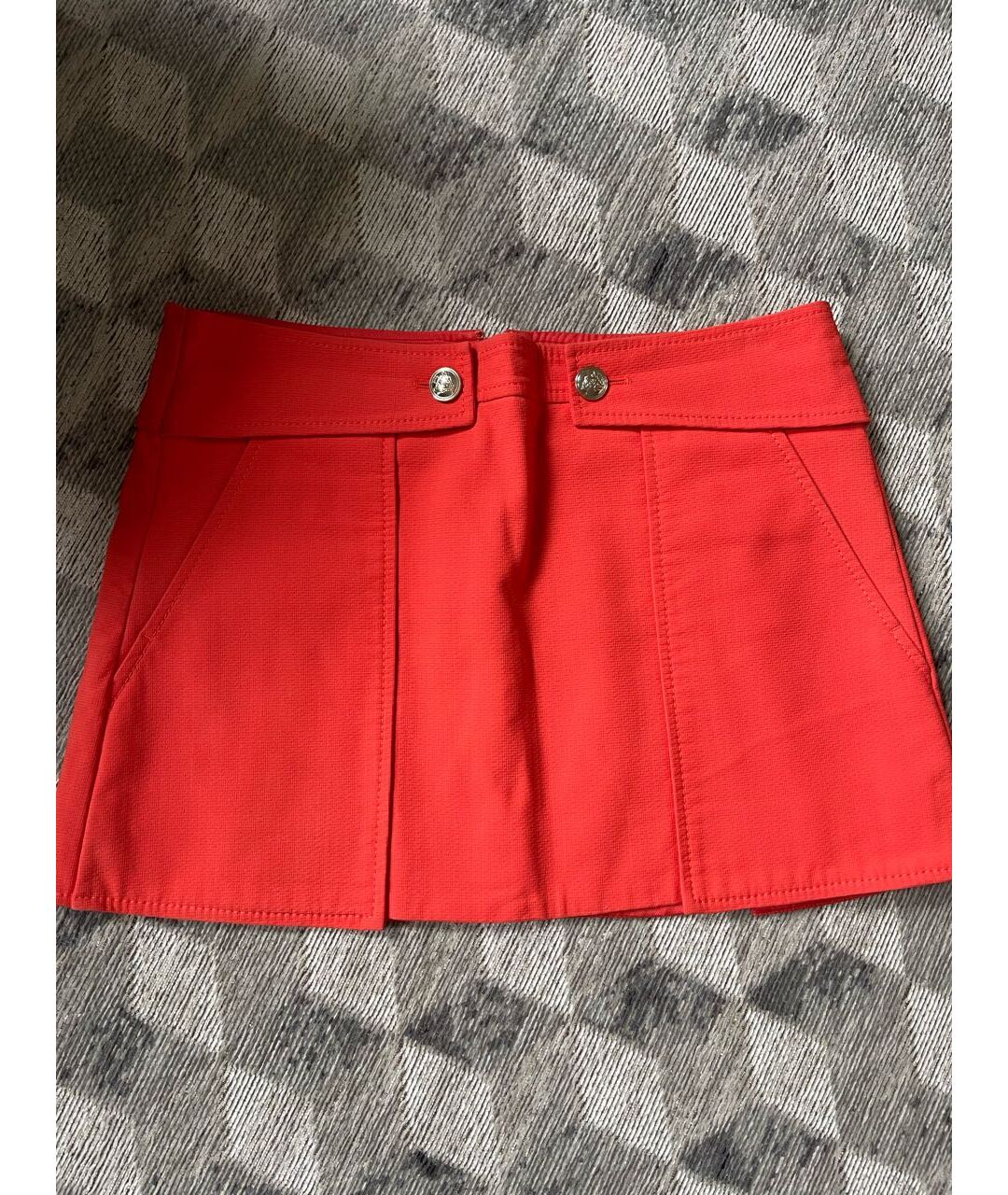 GUCCI Оранжевая хлопко-эластановая юбка мини, фото 9