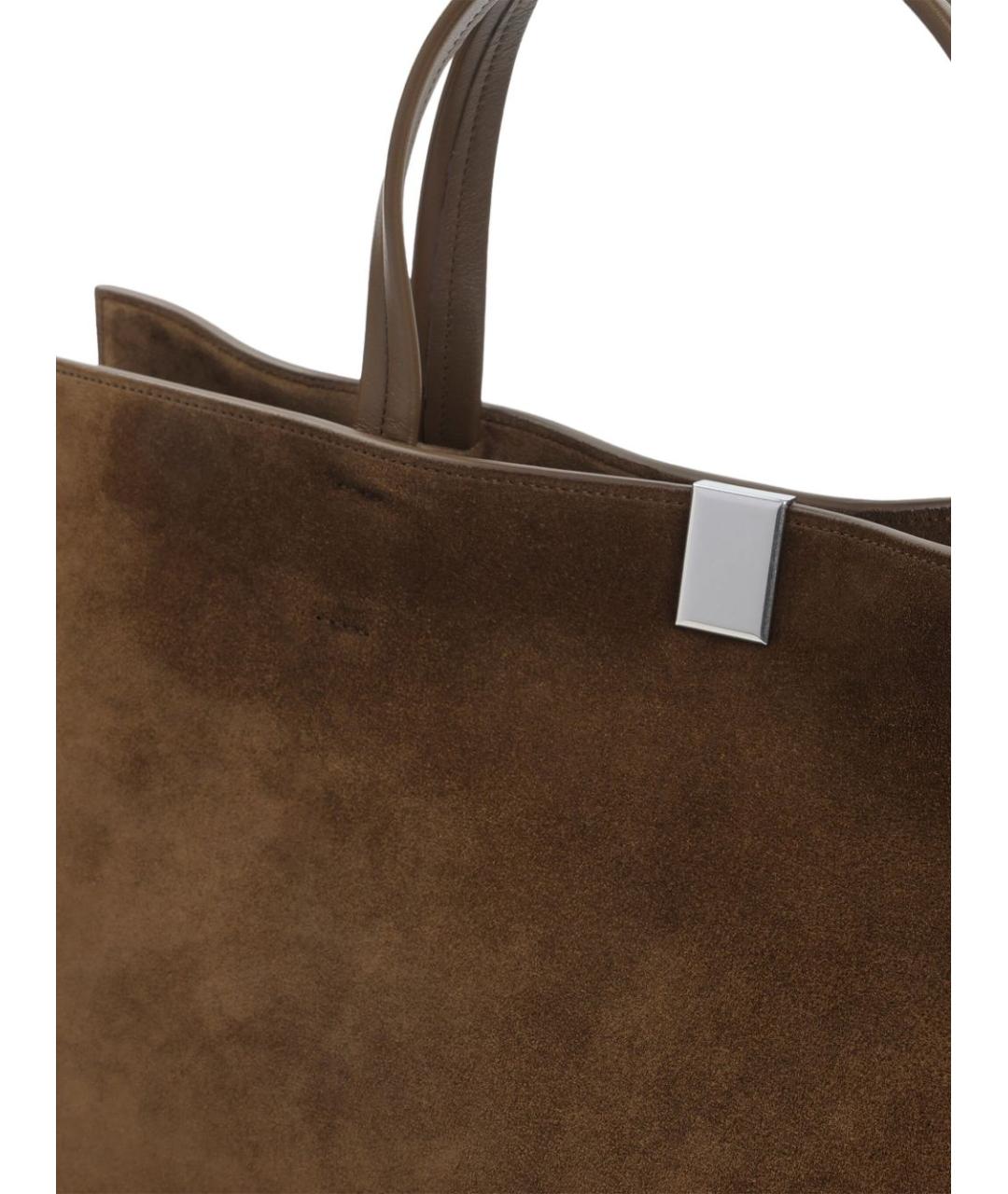 PHOEBE PHILO Коричневая замшевая сумка тоут, фото 3
