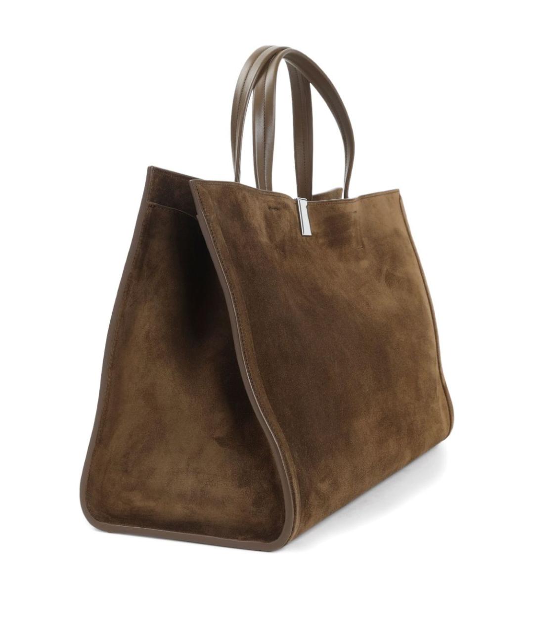 PHOEBE PHILO Коричневая замшевая сумка тоут, фото 2