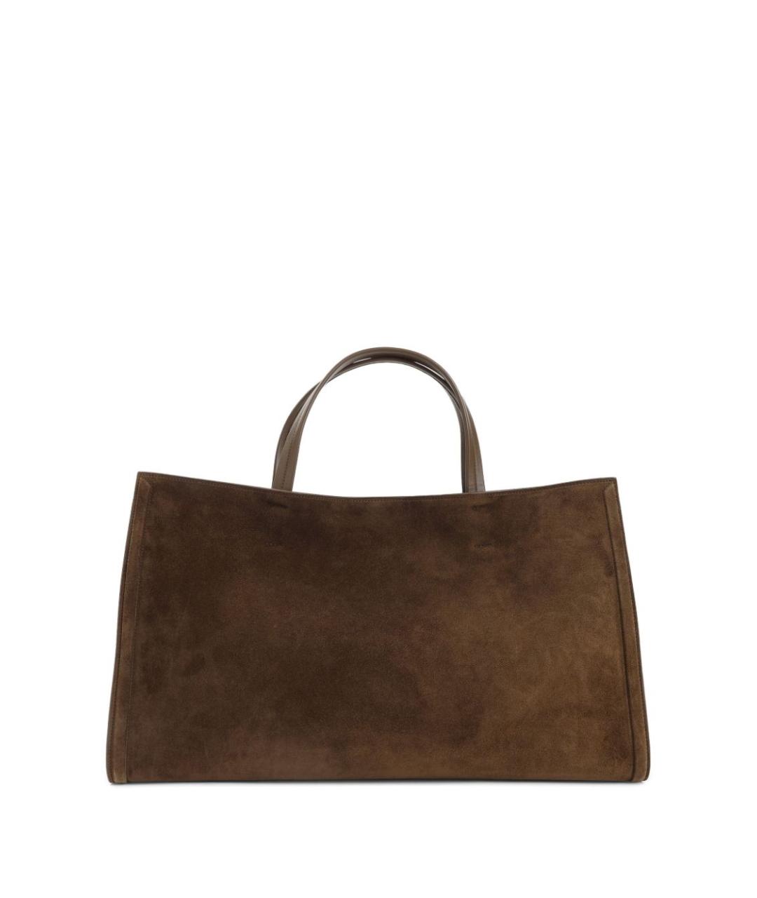 PHOEBE PHILO Коричневая замшевая сумка тоут, фото 4