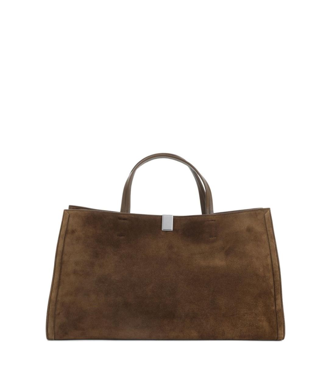 PHOEBE PHILO Коричневая замшевая сумка тоут, фото 1