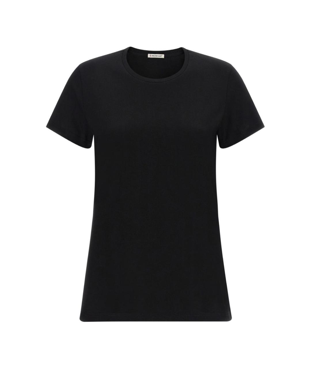 MONCLER Черная хлопковая футболка, фото 1
