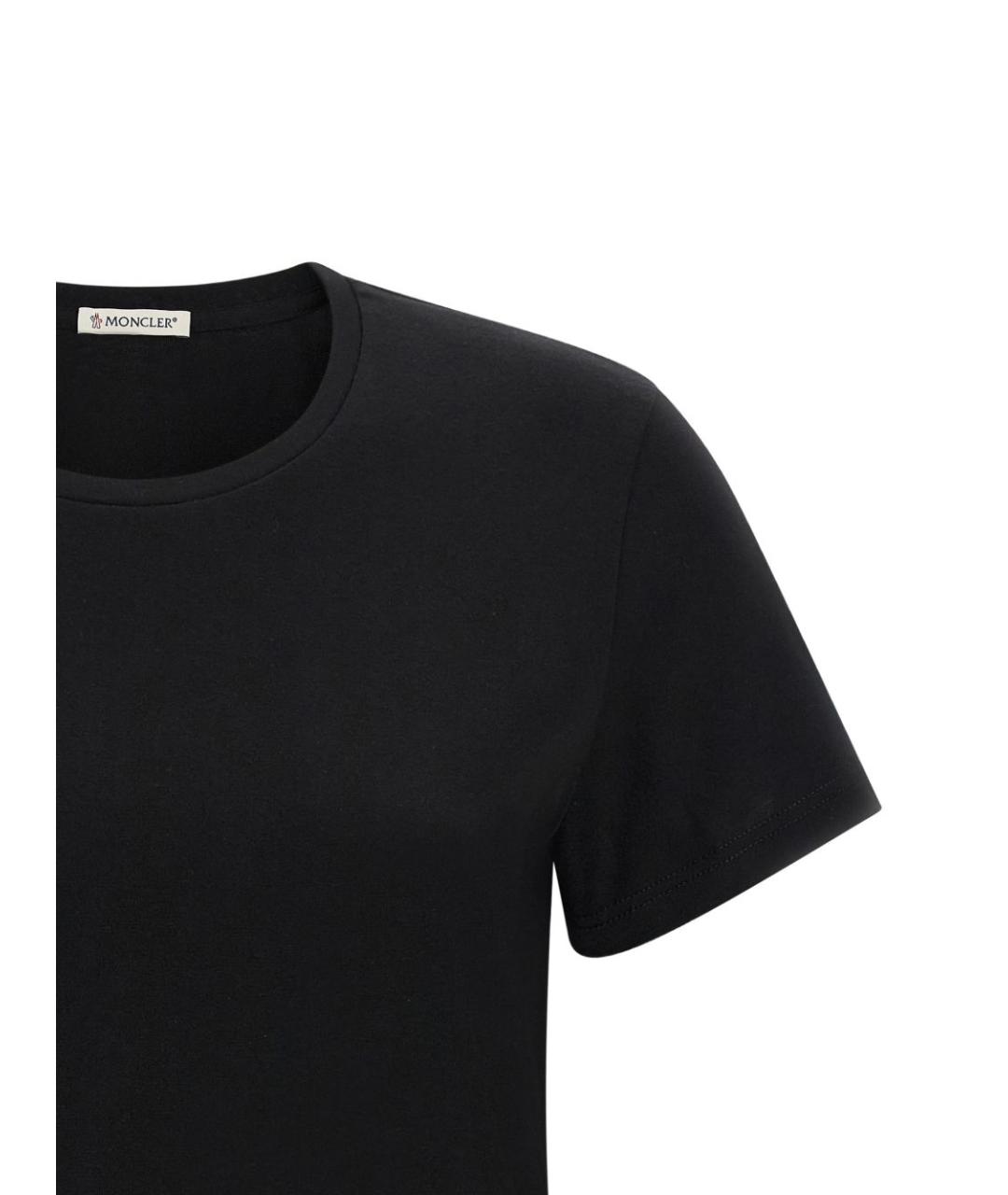 MONCLER Черная хлопковая футболка, фото 4