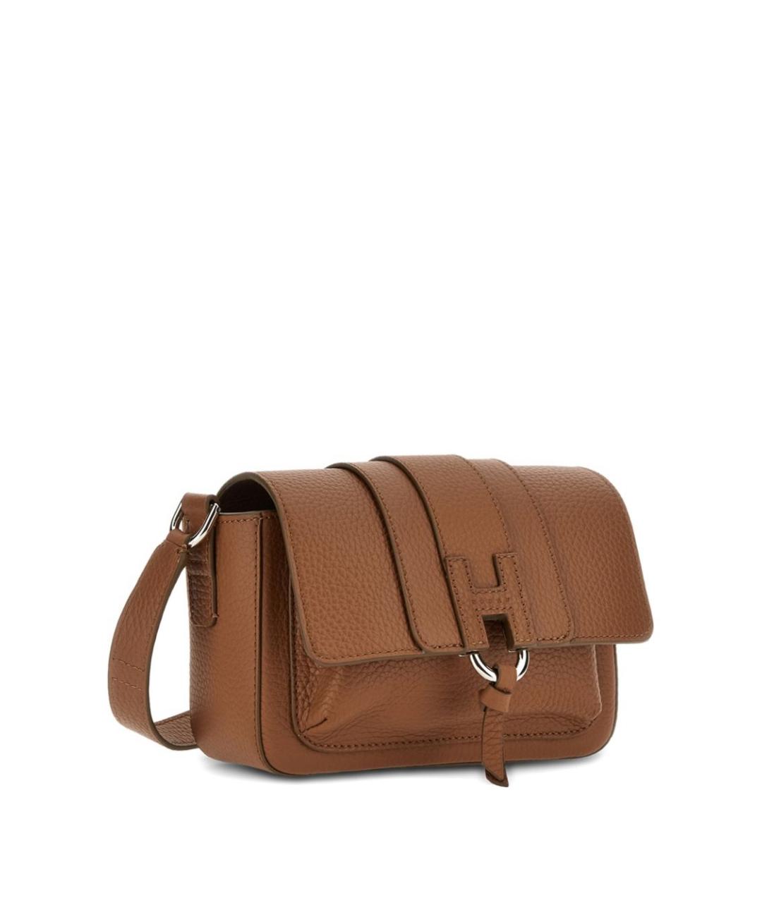 HOGAN Коричневая кожаная сумка через плечо, фото 3