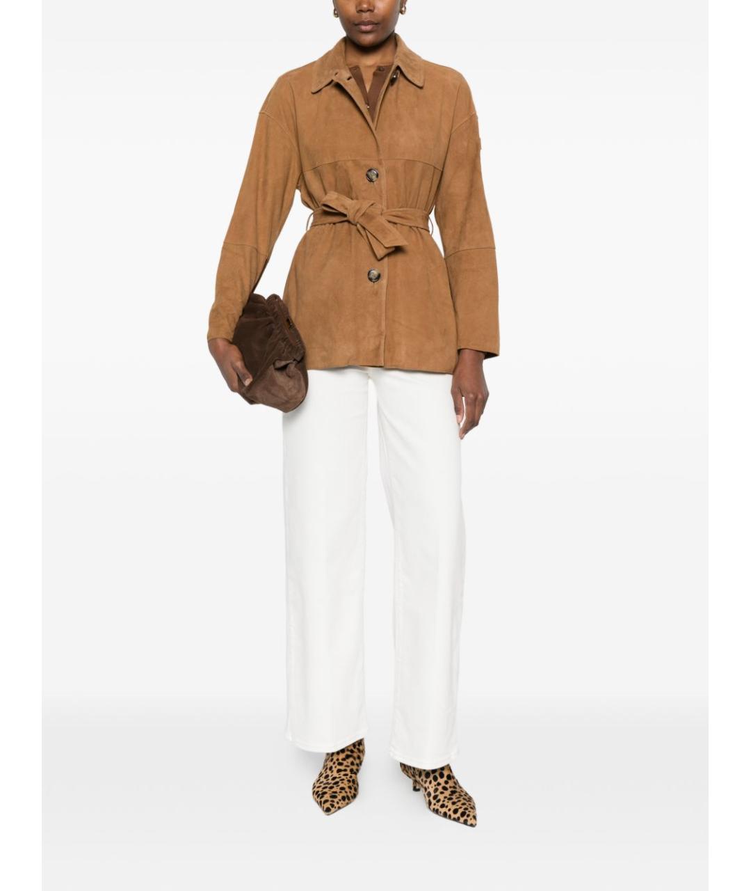 PEUTEREY Коричневая замшевая куртка, фото 4