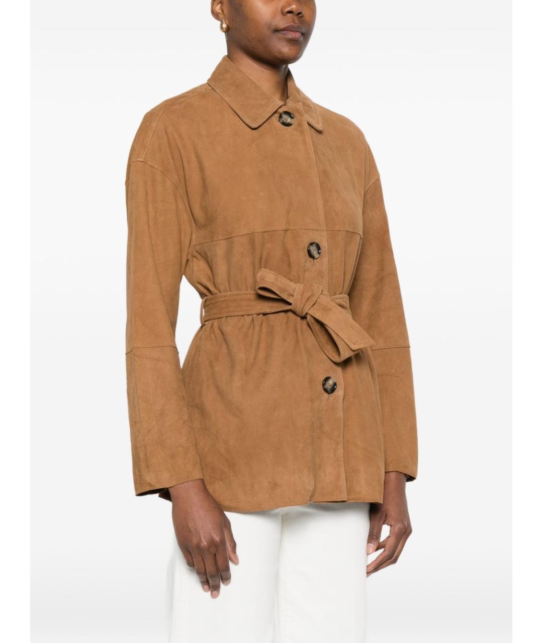 PEUTEREY Коричневая замшевая куртка, фото 3