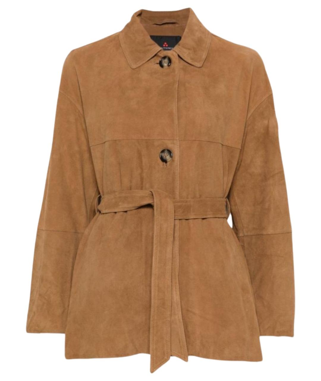 PEUTEREY Коричневая замшевая куртка, фото 1