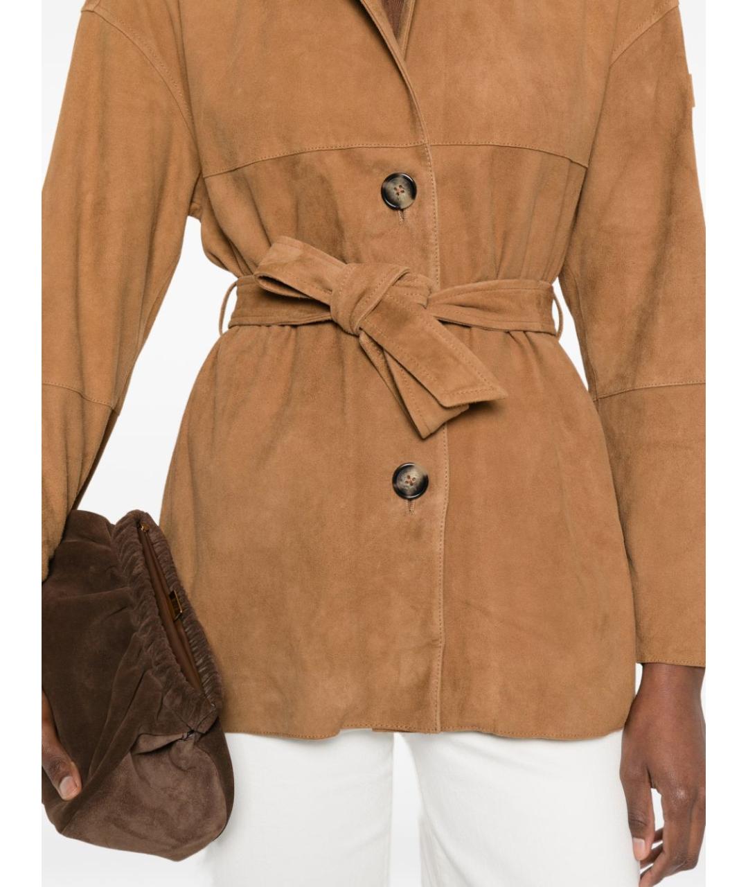 PEUTEREY Коричневая замшевая куртка, фото 5