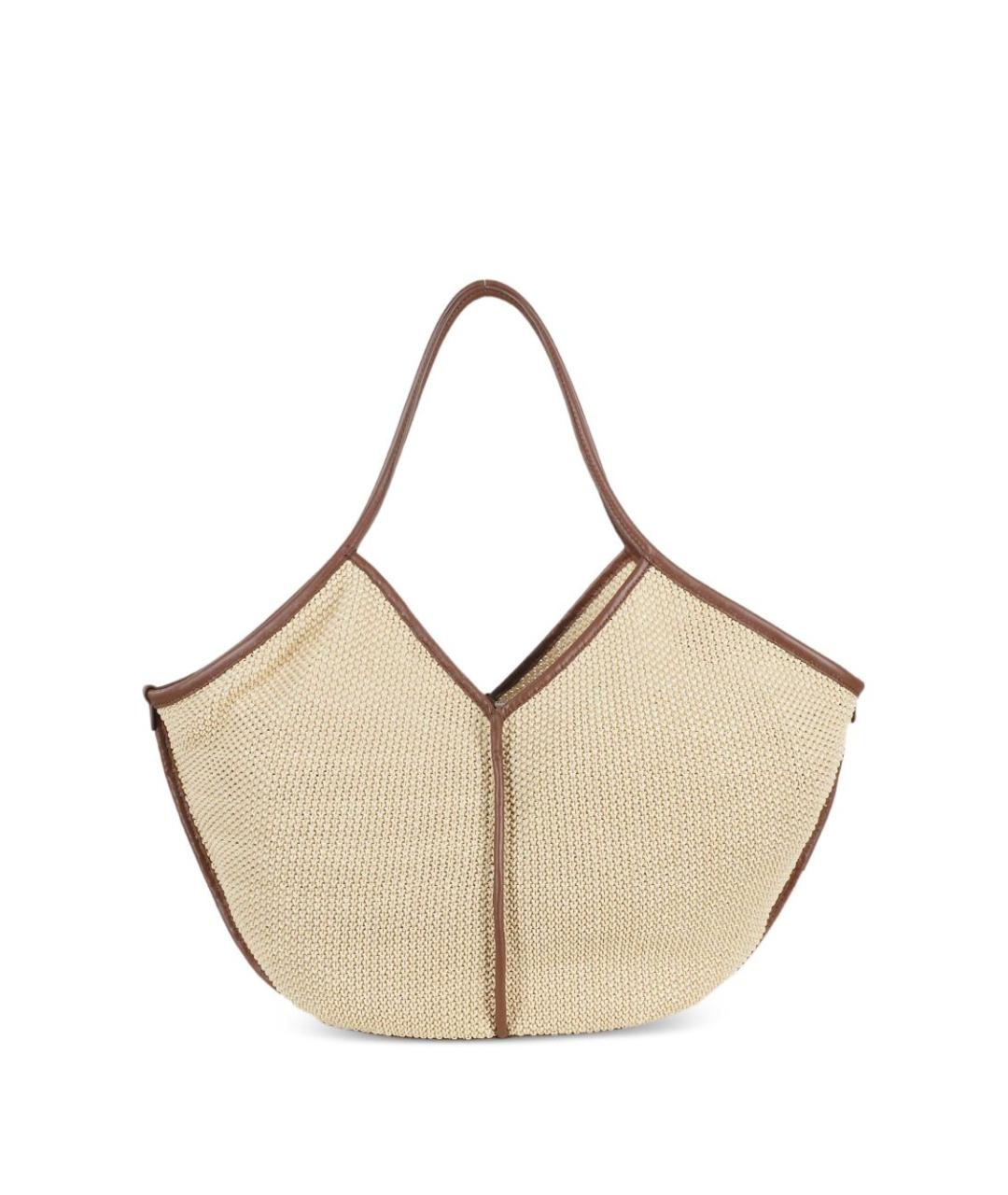 HEREU Бежевая пелетеная сумка тоут, фото 3