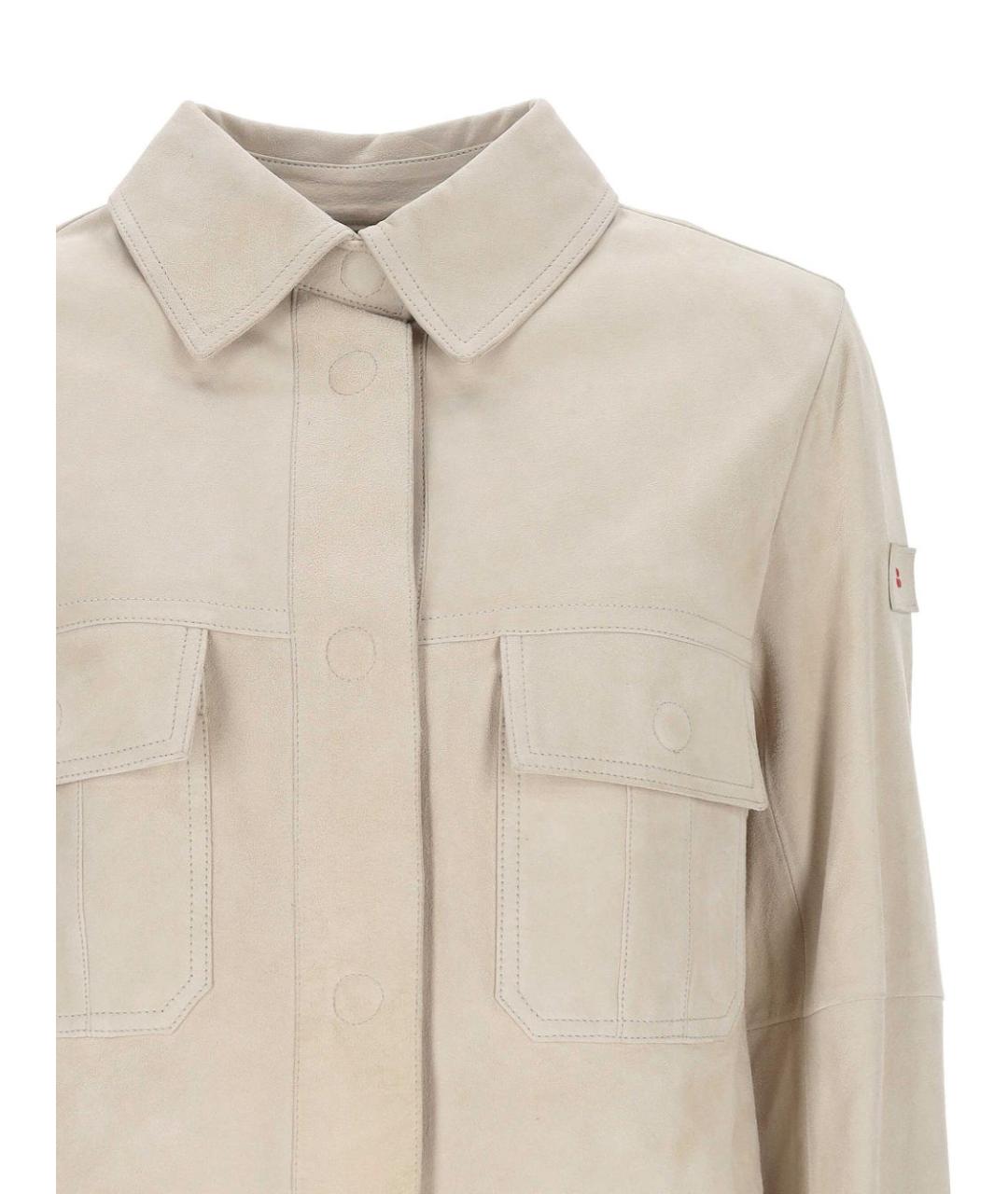 PEUTEREY Бежевая замшевая куртка, фото 3