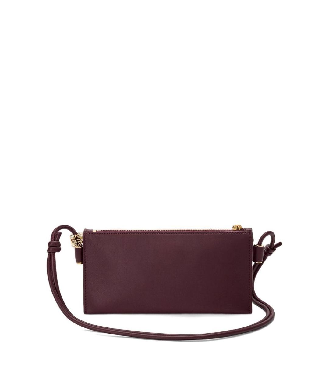 LOEWE Бордовая кожаная сумка через плечо, фото 4