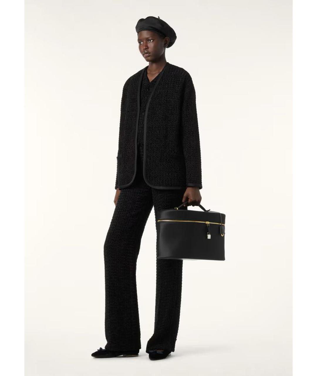 LORO PIANA Черные шелковые брюки узкие, фото 2