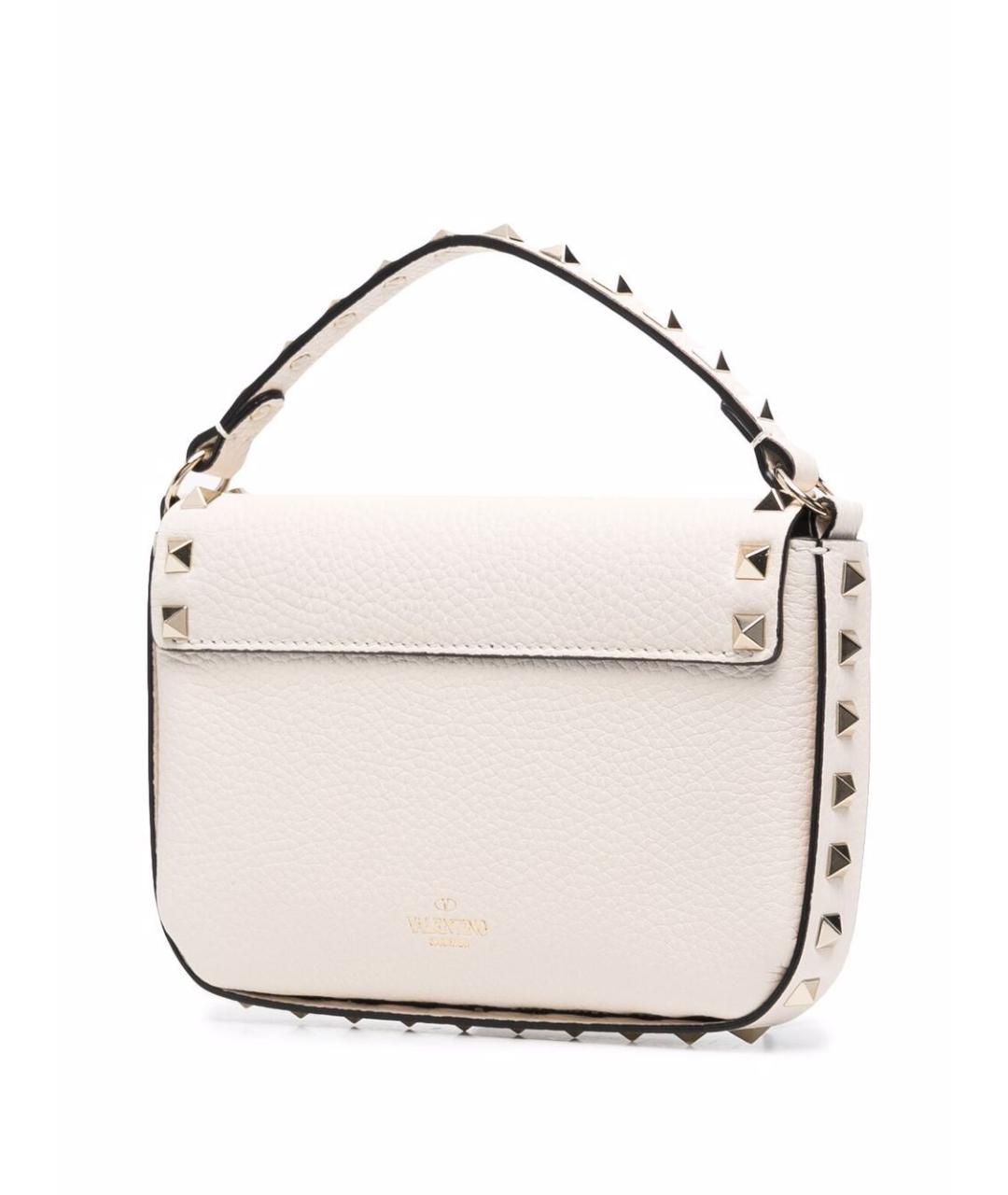 VALENTINO Бежевая кожаная сумка с короткими ручками, фото 4