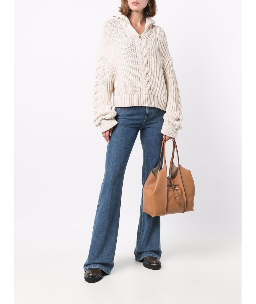 TOD'S Коричневая кожаная сумка тоут, фото 4