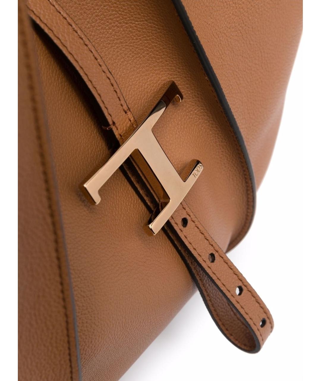 TOD'S Коричневая кожаная сумка тоут, фото 5