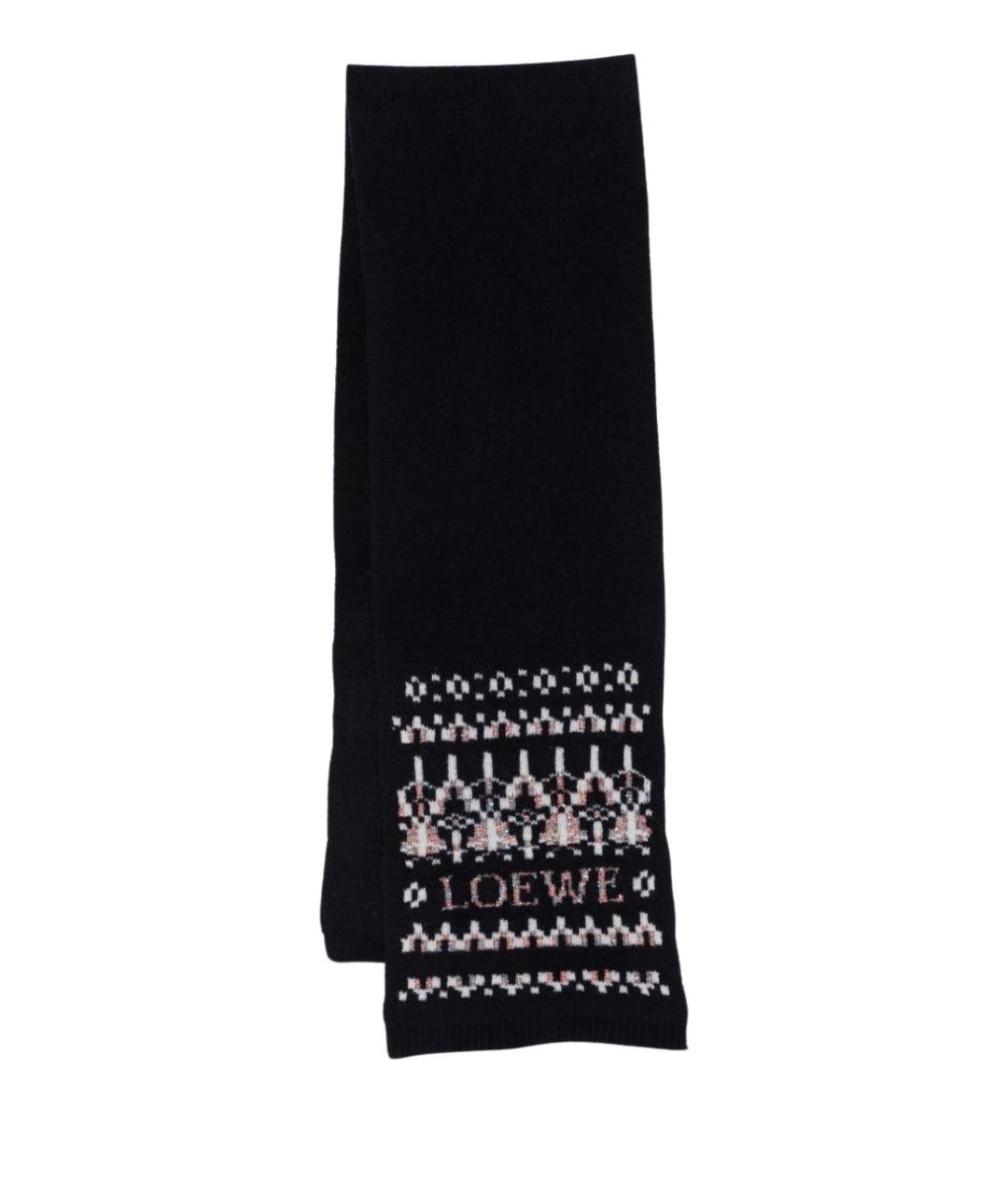 LOEWE Темно-синий шерстяной шарф, фото 2