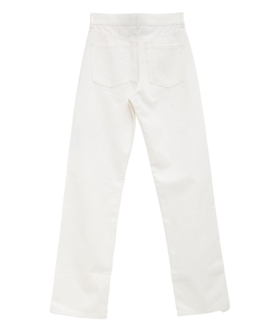 PHOEBE PHILO Белые хлопковые прямые джинсы, фото 2