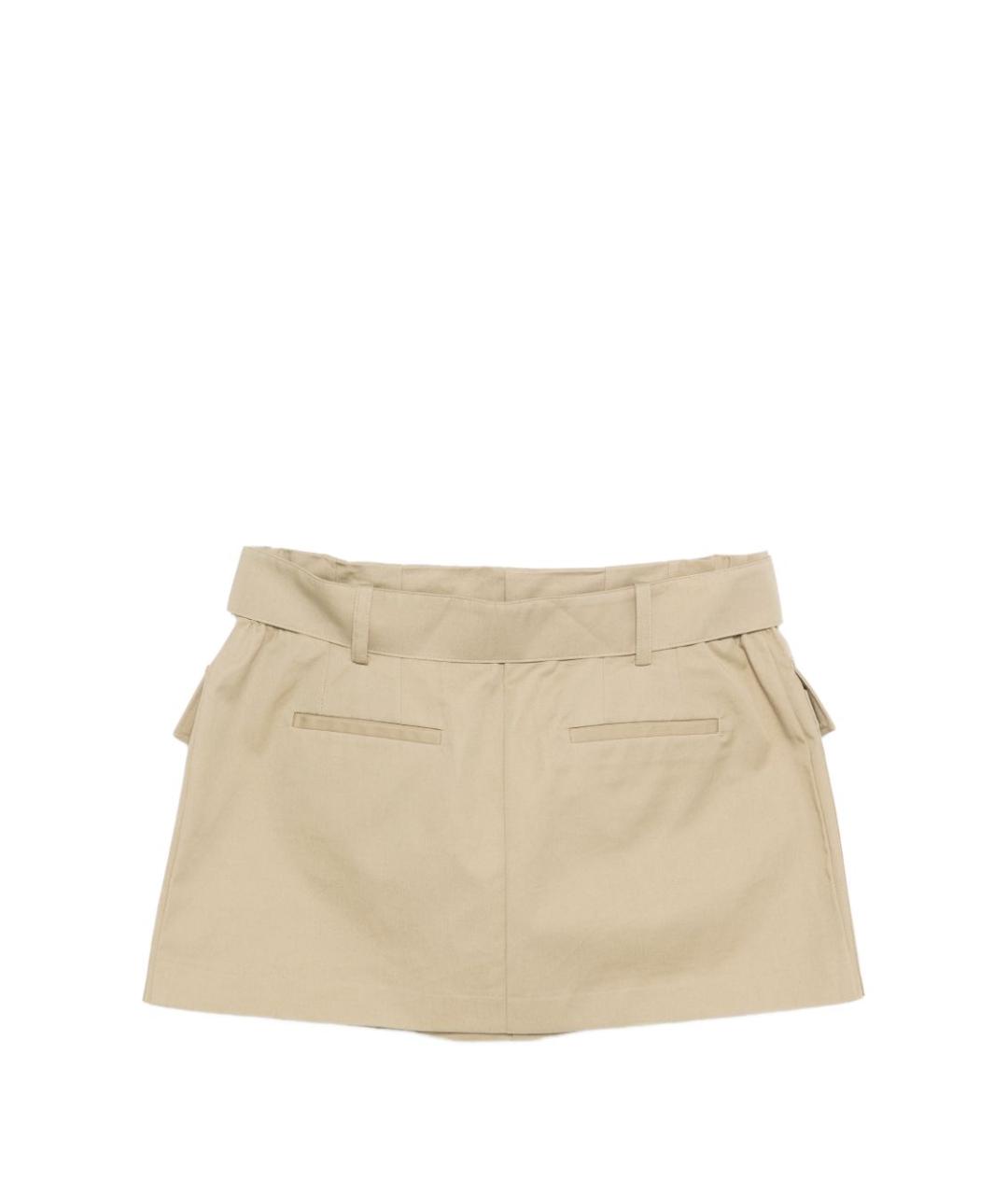 IRO Бежевая хлопковая юбка мини, фото 2