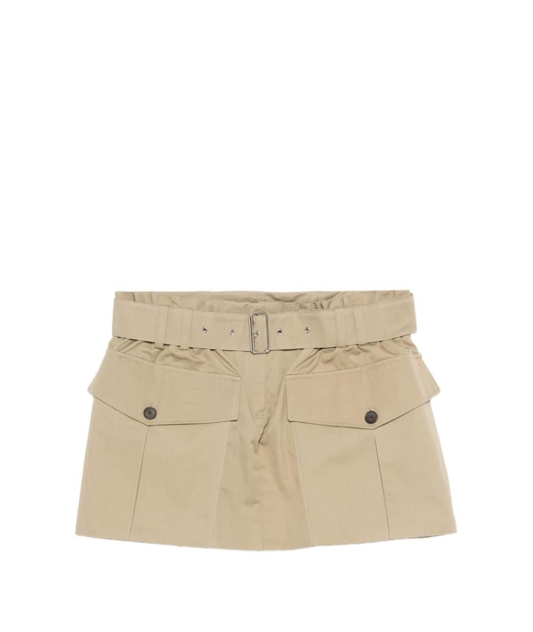 IRO Бежевая хлопковая юбка мини, фото 1