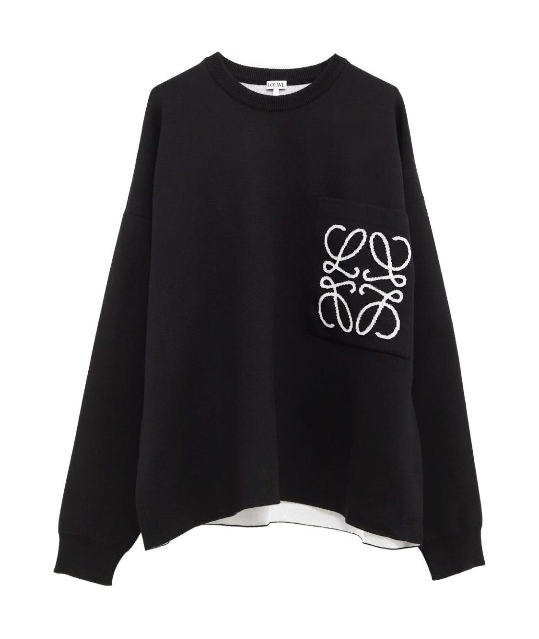 LOEWE Черный хлопковый джемпер / свитер, фото 1