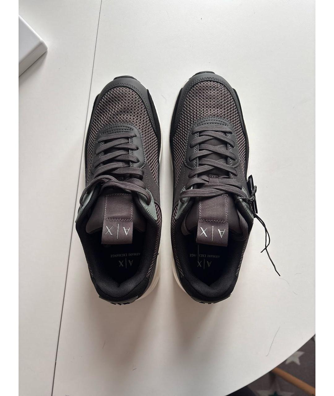 ARMANI EXCHANGE Черные текстильные низкие кроссовки / кеды, фото 3