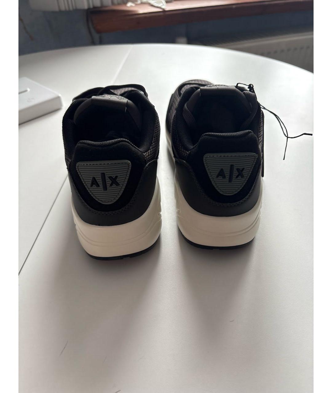 ARMANI EXCHANGE Черные текстильные низкие кроссовки / кеды, фото 4