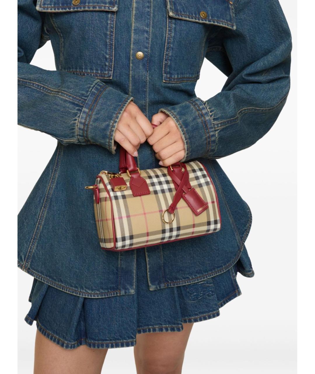 BURBERRY Бежевая хлопковая сумка тоут, фото 5