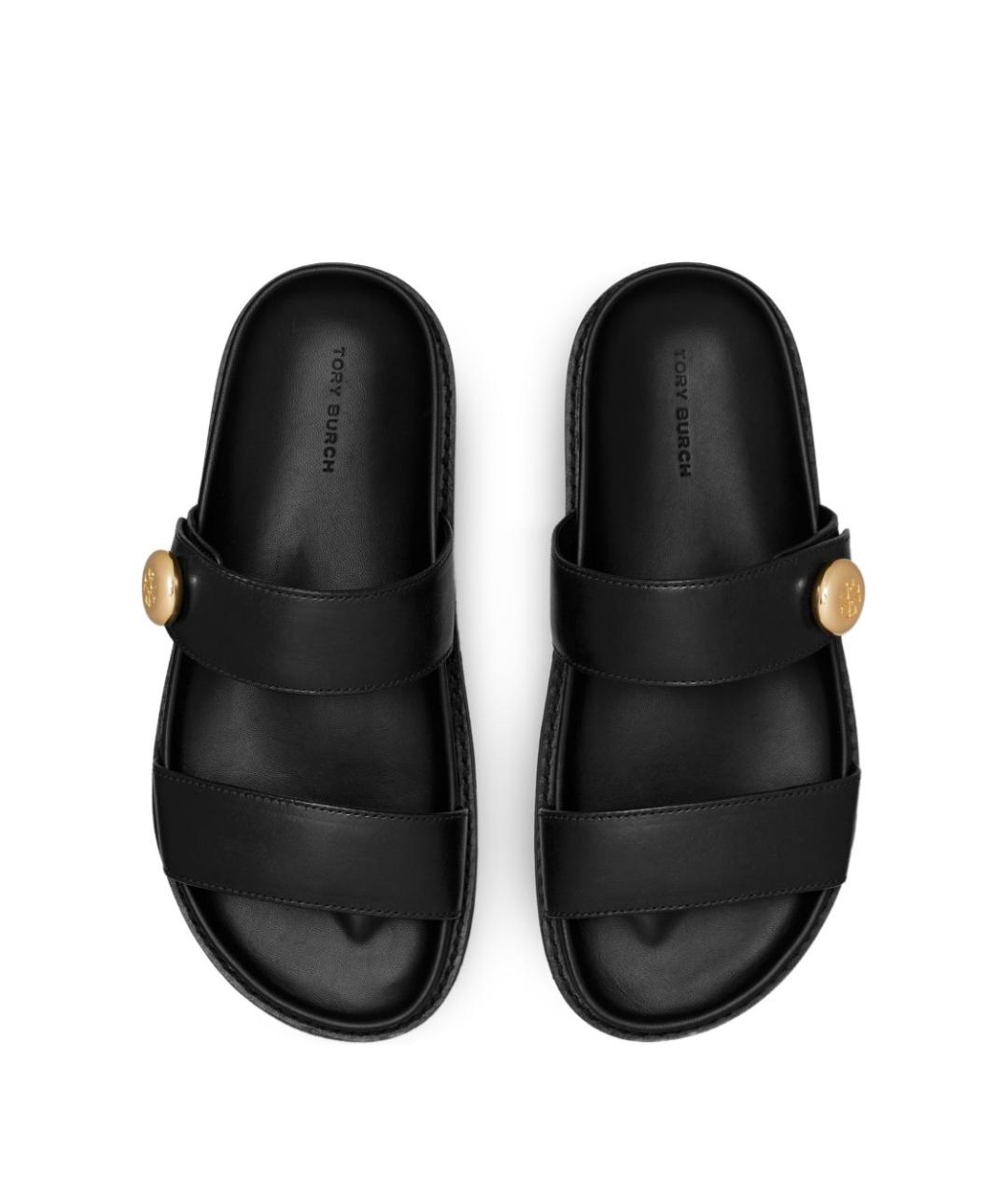 TORY BURCH Черные кожаные сандалии, фото 5