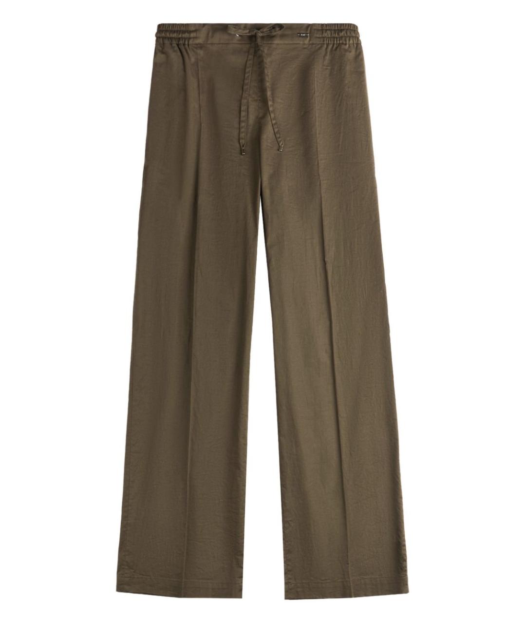 FAY Зеленые хлопковые прямые брюки, фото 1