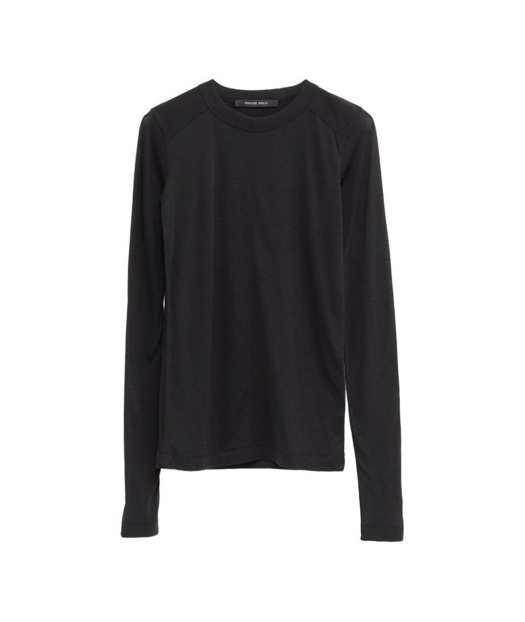 PHOEBE PHILO Черный хлопковый джемпер / свитер, фото 1