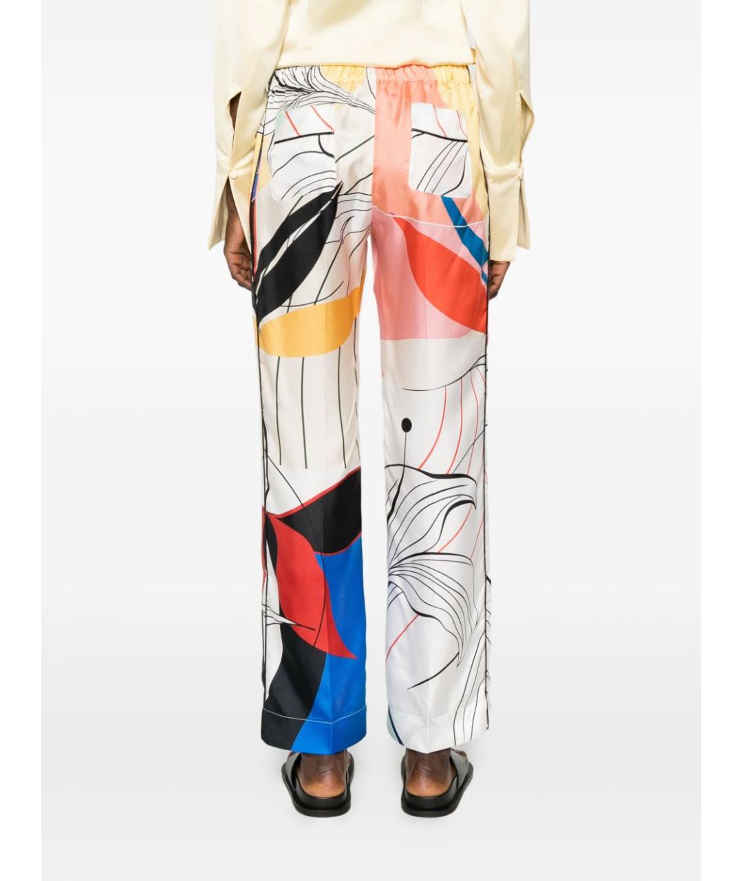 F.R.S FOR RESTLESS SLEEPERS Мульти шелковые прямые брюки, фото 5