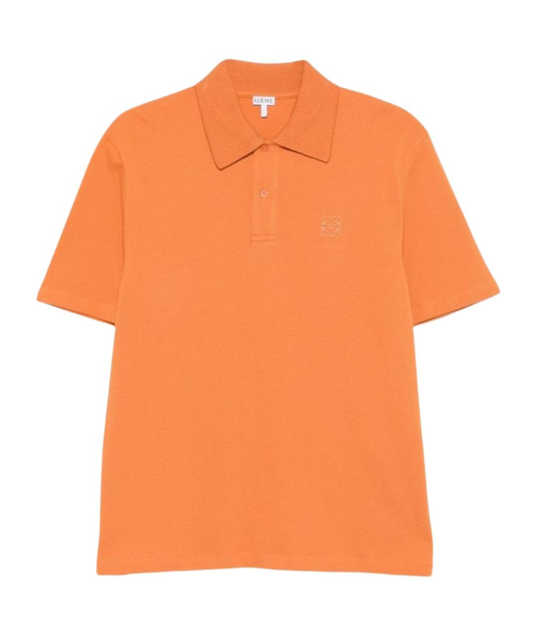 LOEWE Оранжевое хлопковое поло с коротким рукавом, фото 1