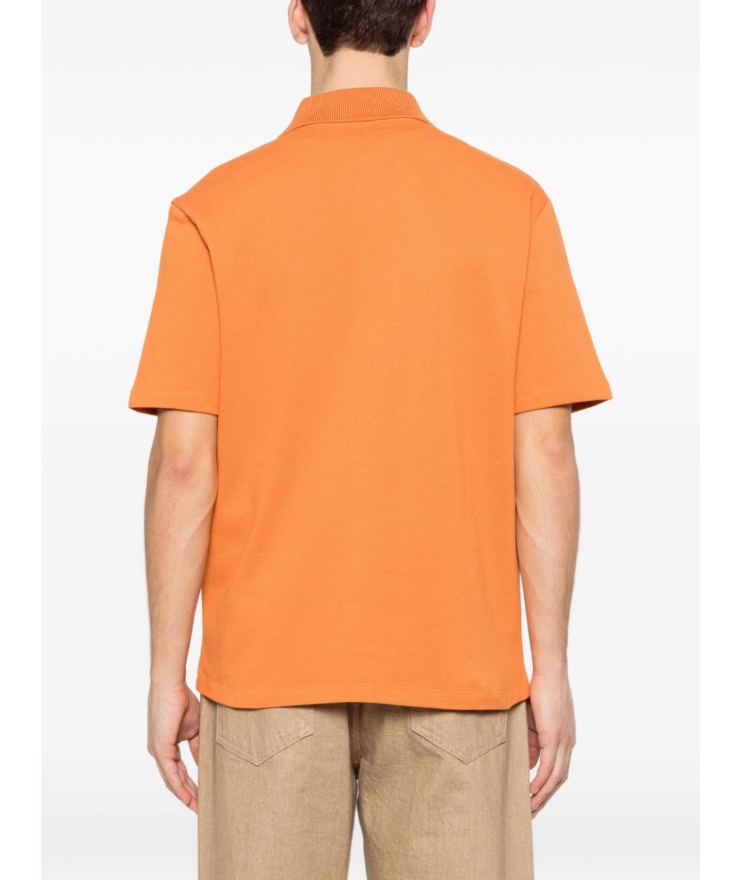 LOEWE Оранжевое хлопковое поло с коротким рукавом, фото 3