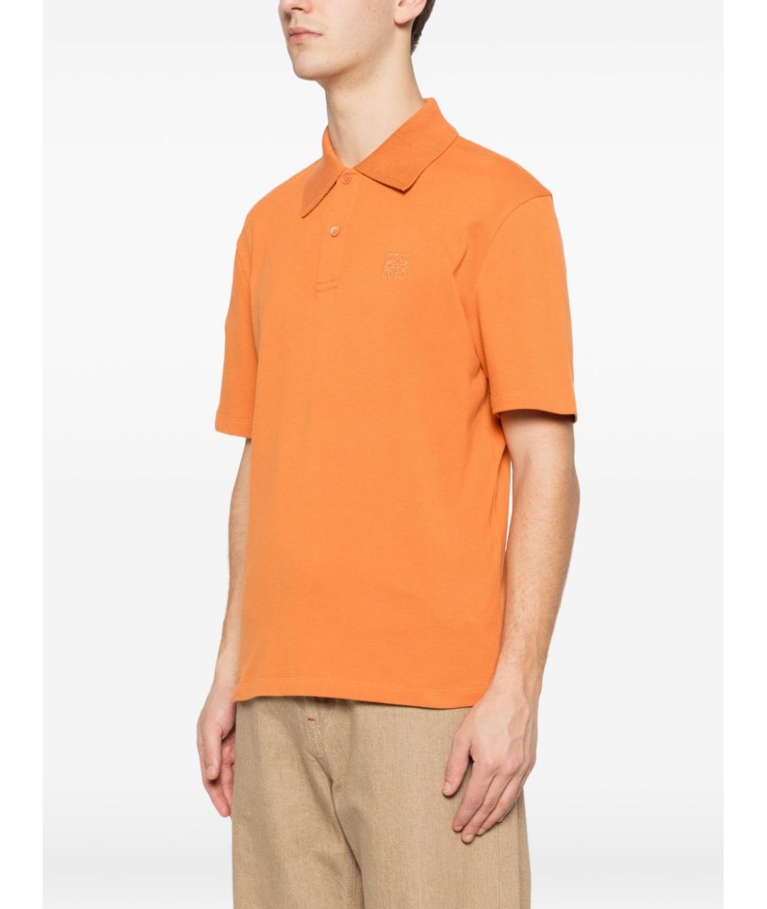LOEWE Оранжевое хлопковое поло с коротким рукавом, фото 5