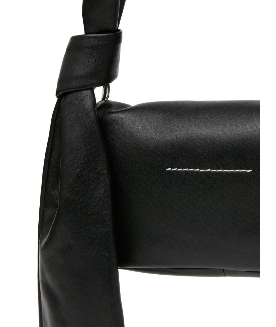 MM6 MAISON MARGIELA Черная кожаная сумка через плечо, фото 5