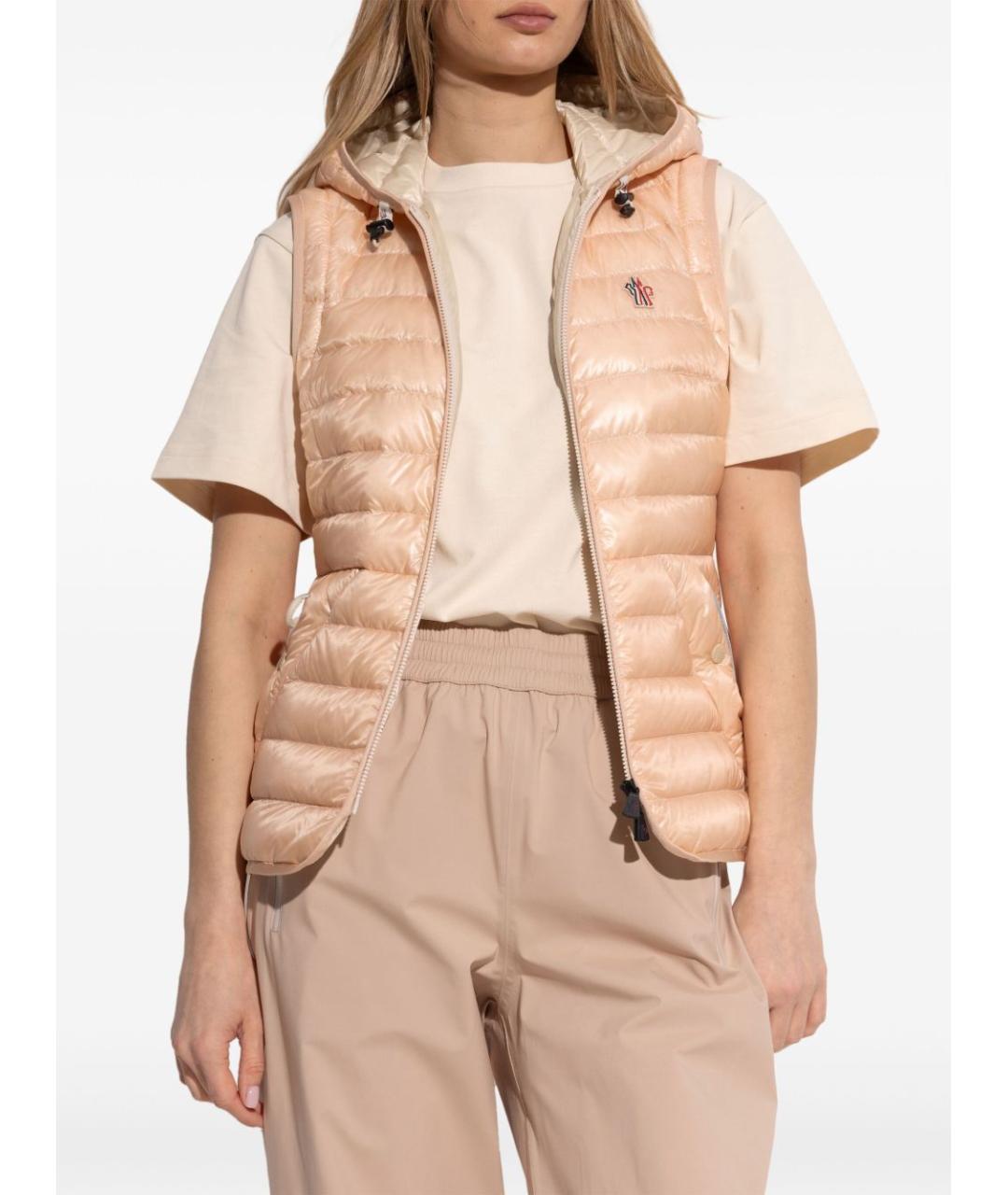 MONCLER GRENOBLE Бежевая полиамидовая куртка, фото 5