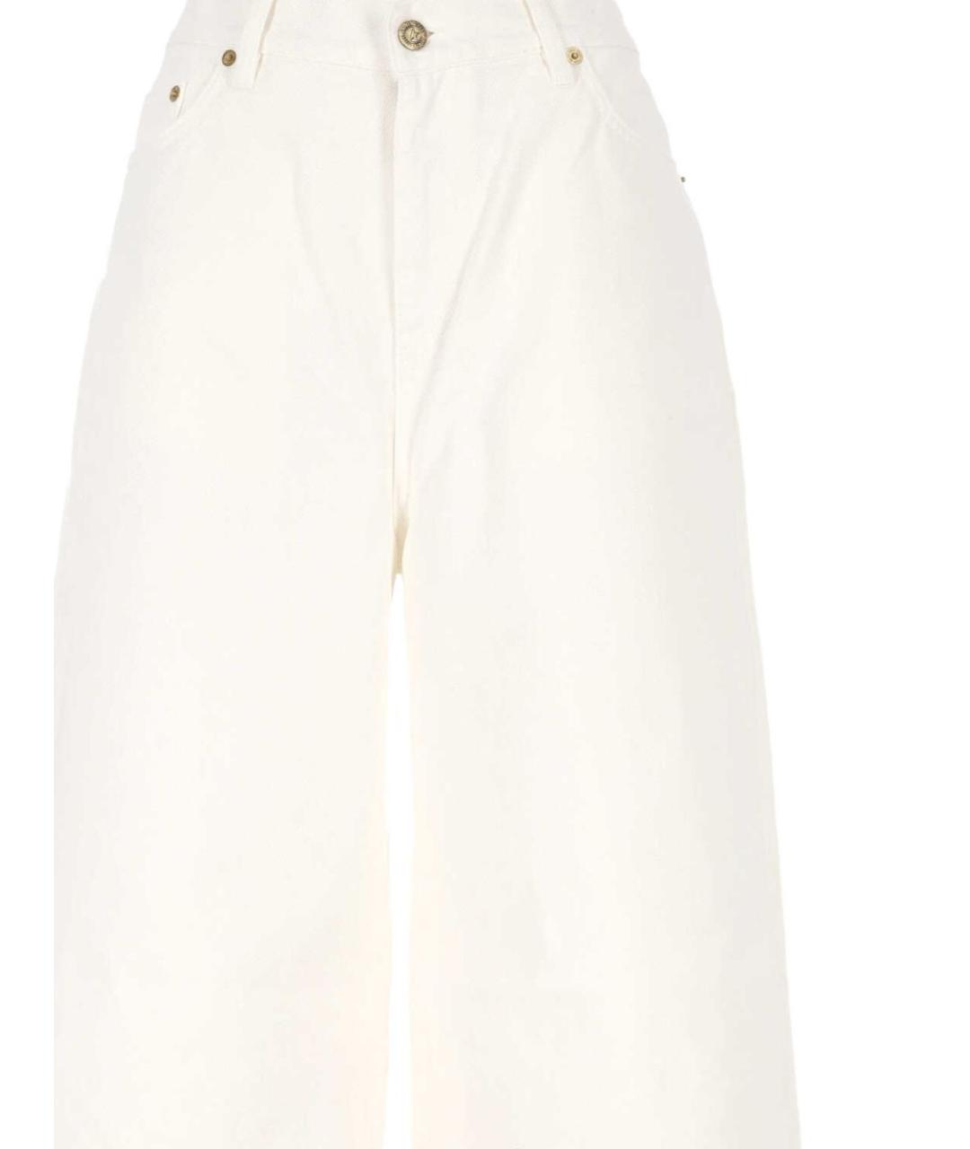 GOLDEN GOOSE DELUXE BRAND Белые хлопковые прямые джинсы, фото 2