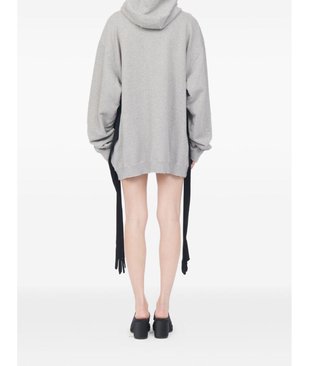 MM6 MAISON MARGIELA Серое хлопковое повседневное платье, фото 2