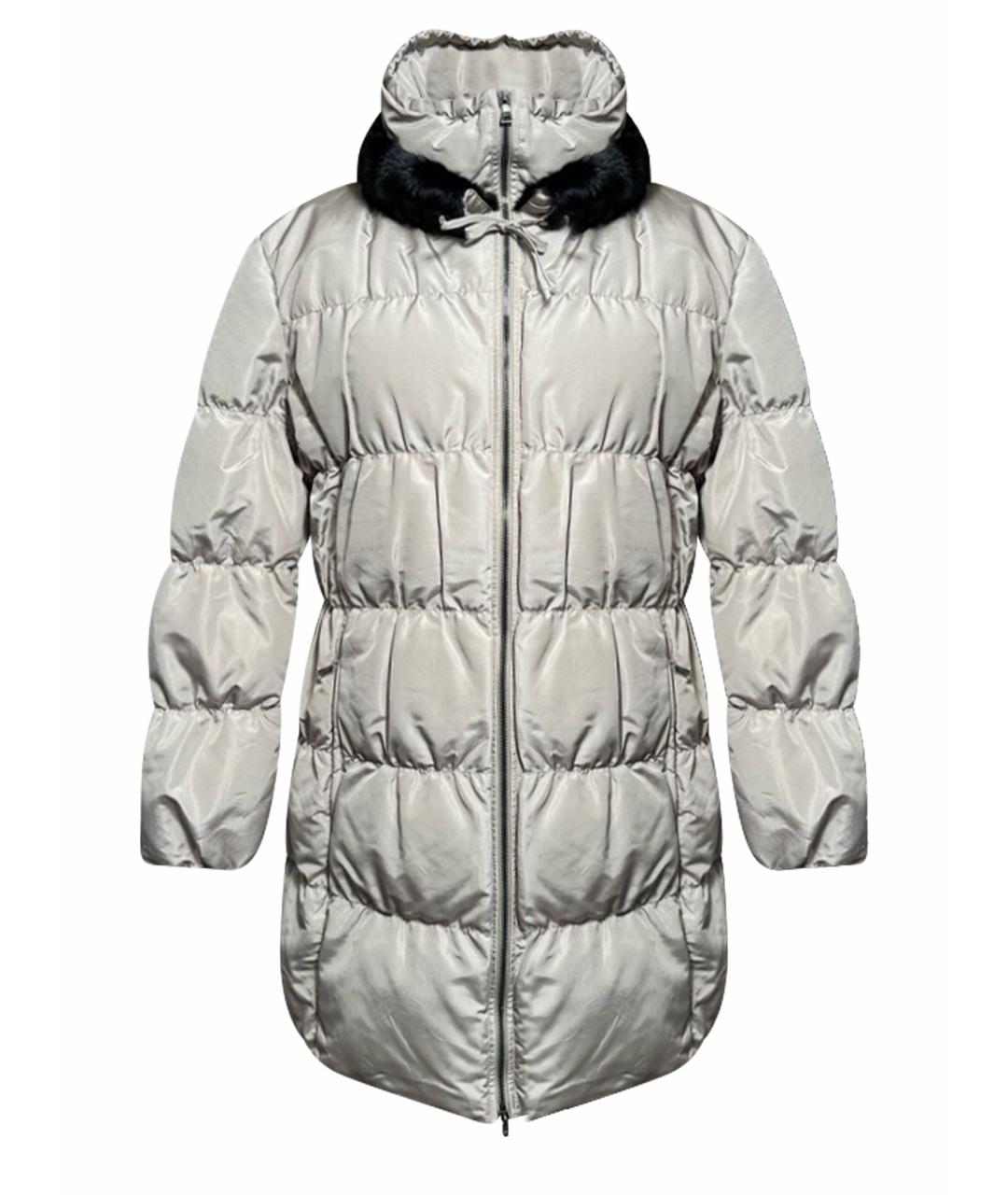 PRADA Серый полиэстеровый пуховик, фото 1