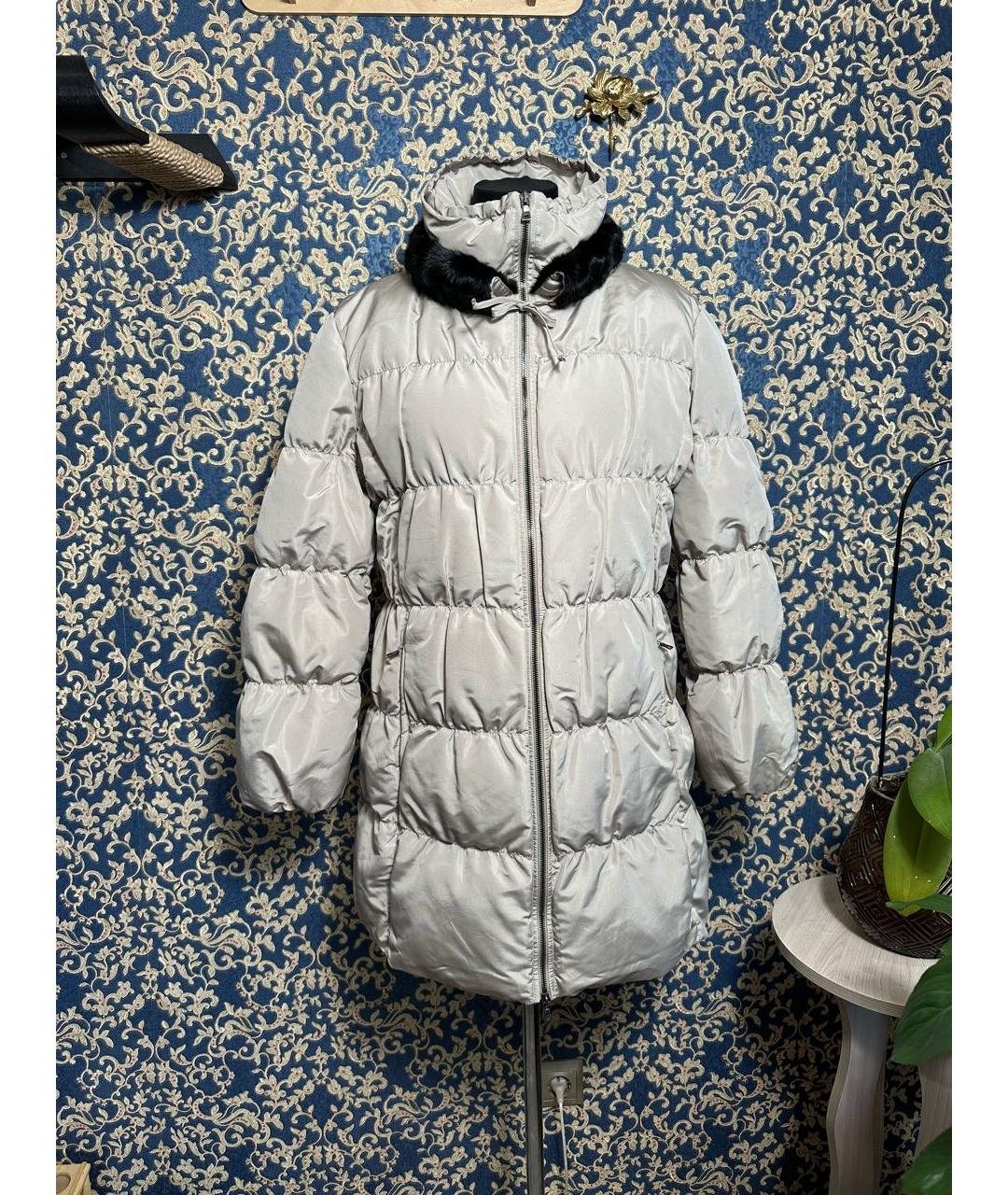 PRADA Серый полиэстеровый пуховик, фото 9