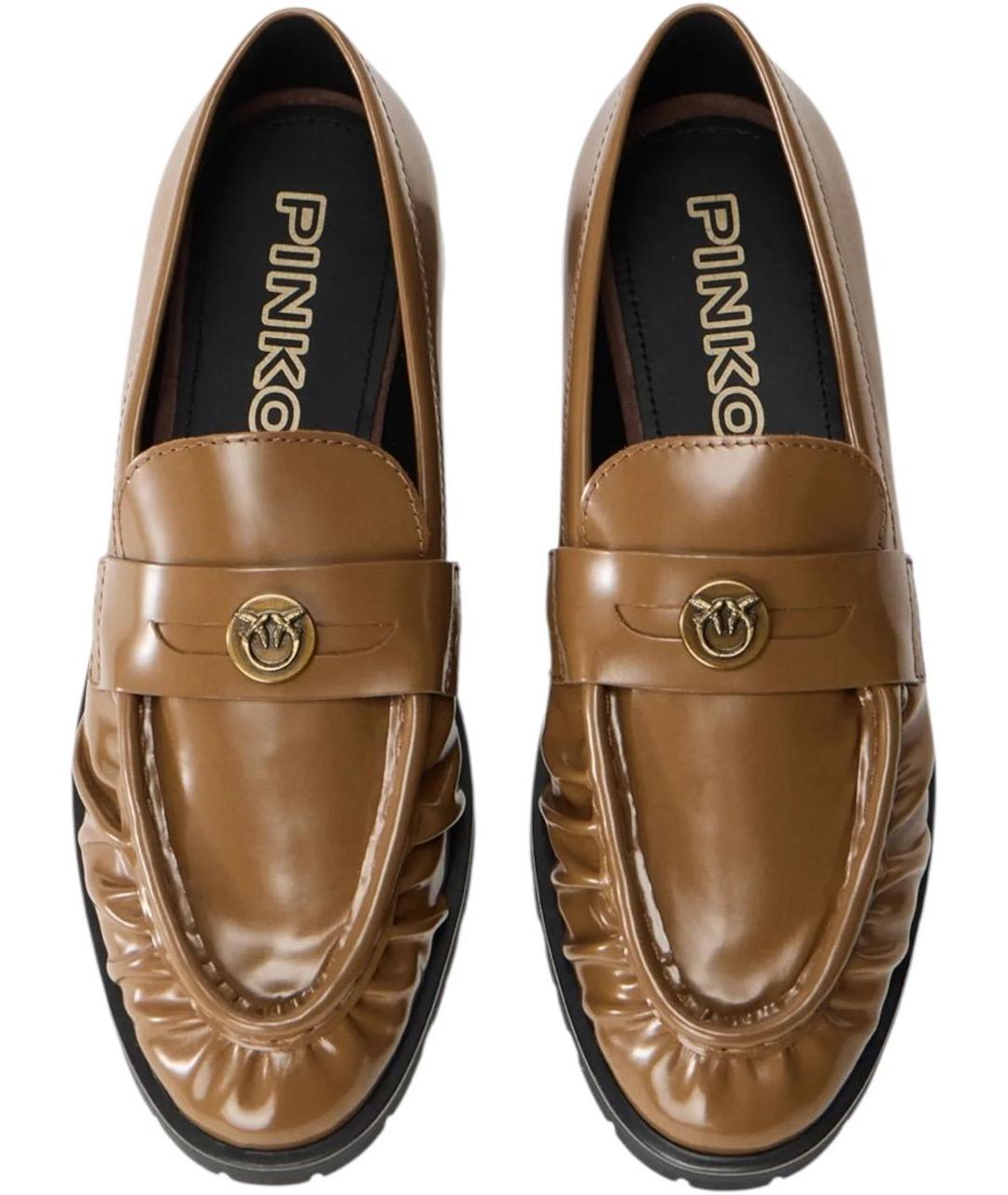 PINKO Коричневые кожаные лоферы, фото 2