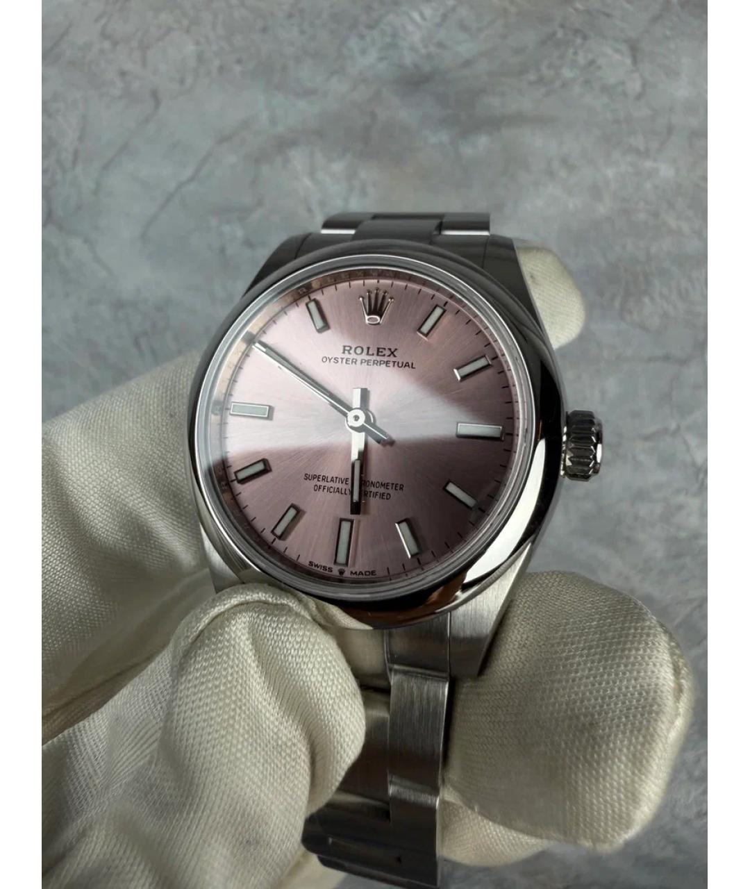 ROLEX Розовые металлические часы, фото 3