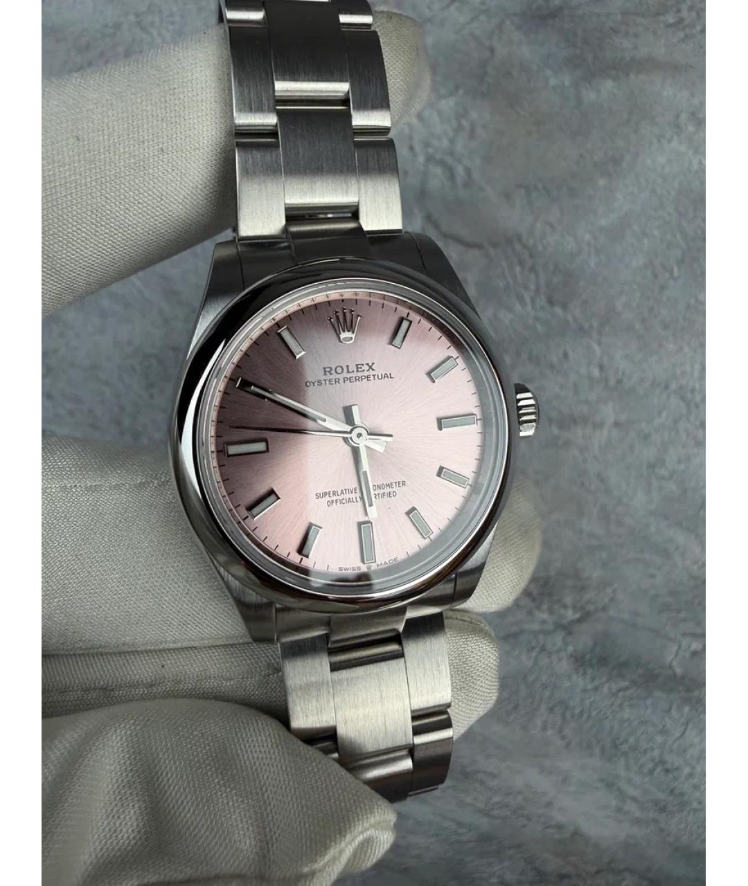 ROLEX Розовые металлические часы, фото 2