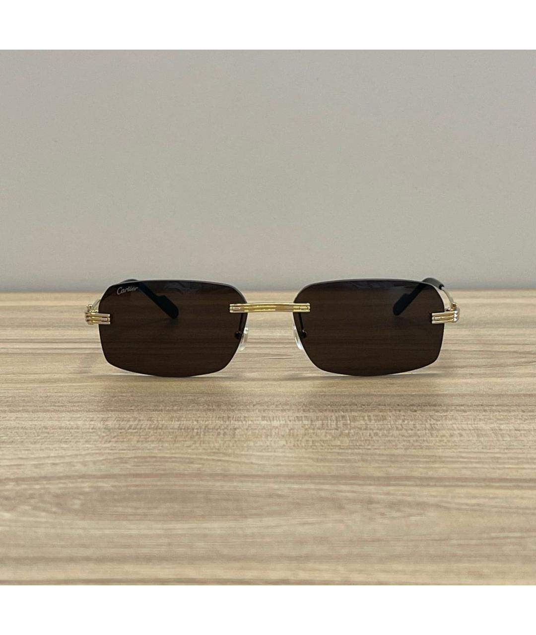CARTIER Золотые металлические солнцезащитные очки, фото 6