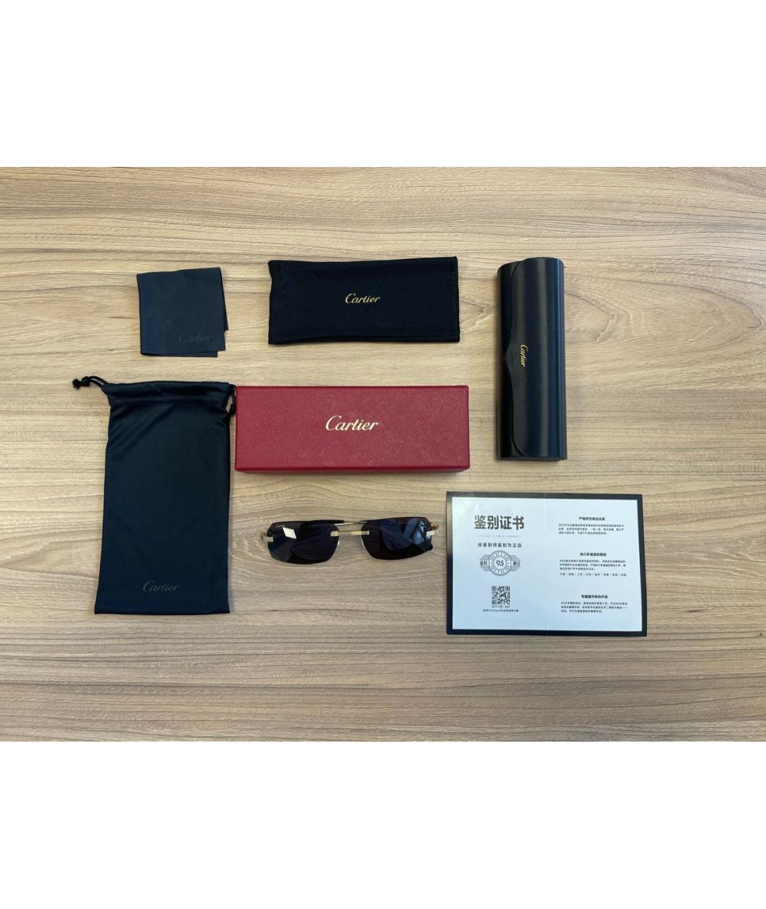 CARTIER Золотые металлические солнцезащитные очки, фото 3