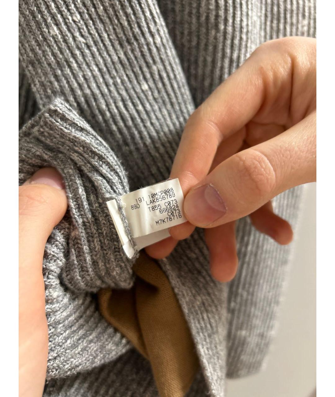 BRUNELLO CUCINELLI Серебрянный кашемировый кардиган, фото 6