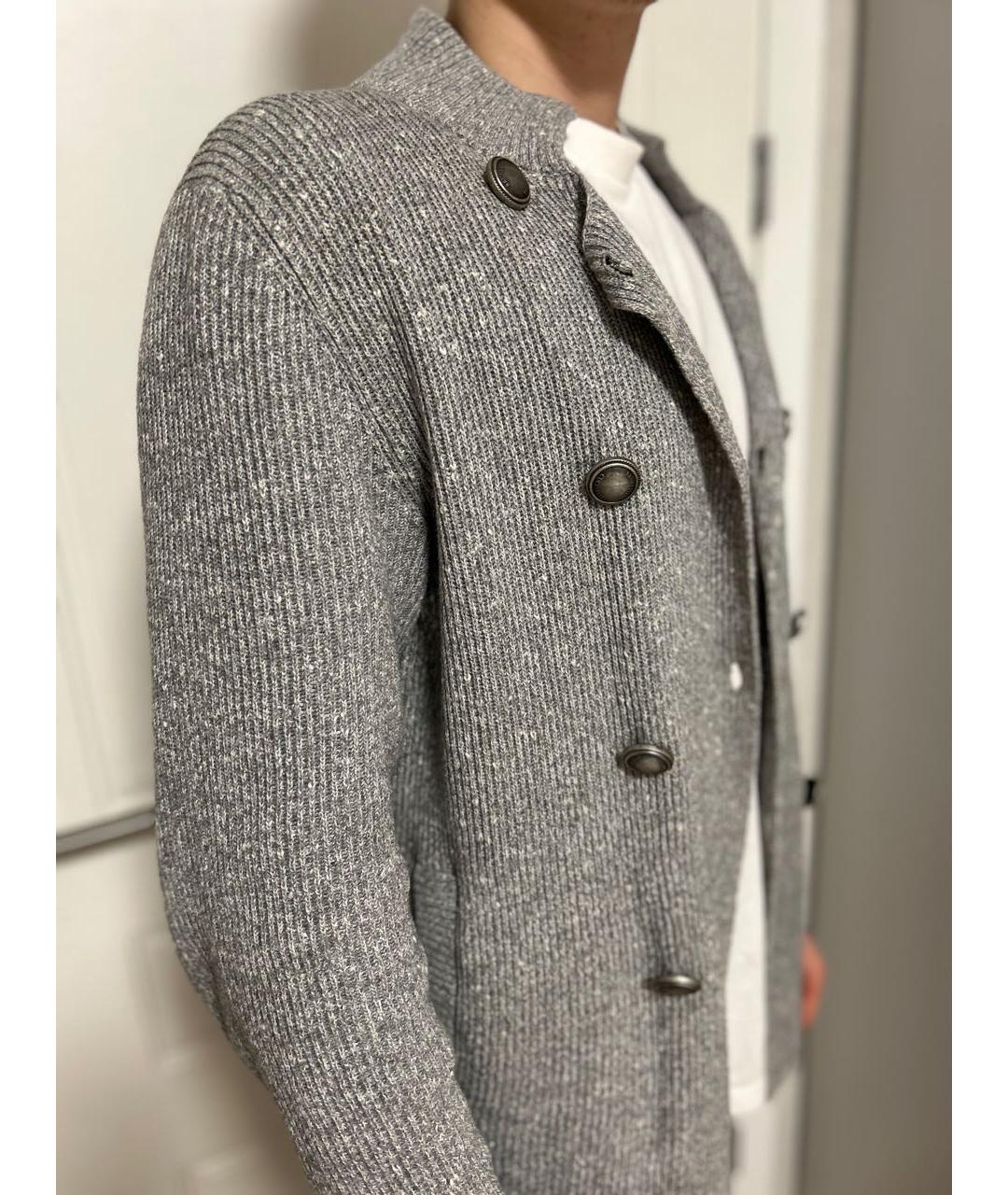 BRUNELLO CUCINELLI Серебрянный кашемировый кардиган, фото 7