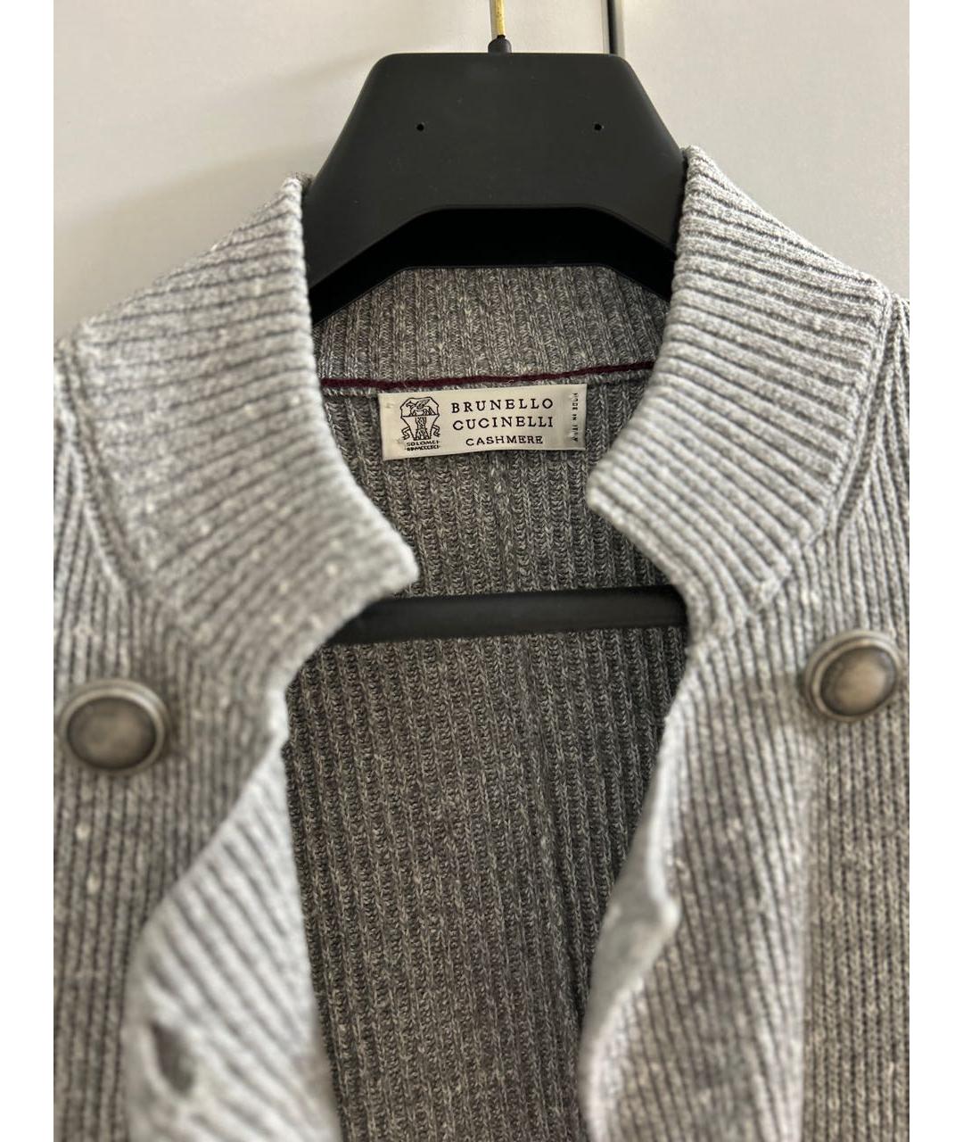 BRUNELLO CUCINELLI Серебрянный кашемировый кардиган, фото 3
