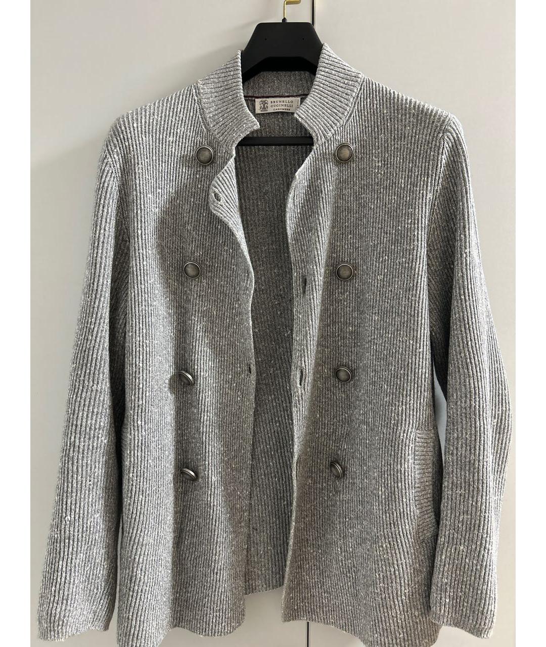 BRUNELLO CUCINELLI Серебрянный кашемировый кардиган, фото 9