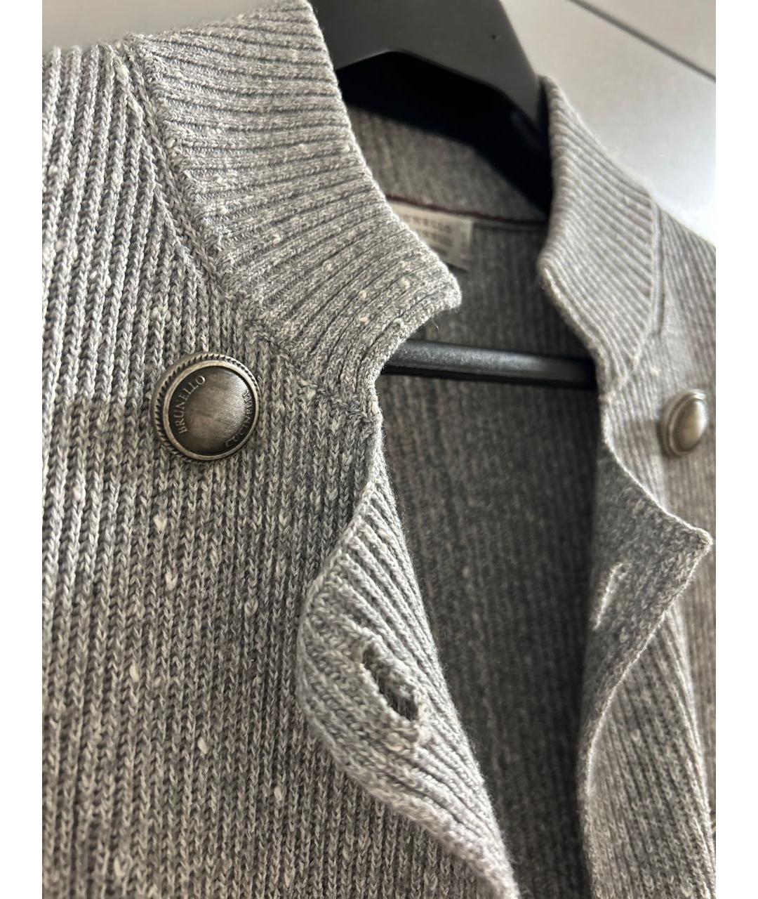 BRUNELLO CUCINELLI Серебрянный кашемировый кардиган, фото 2